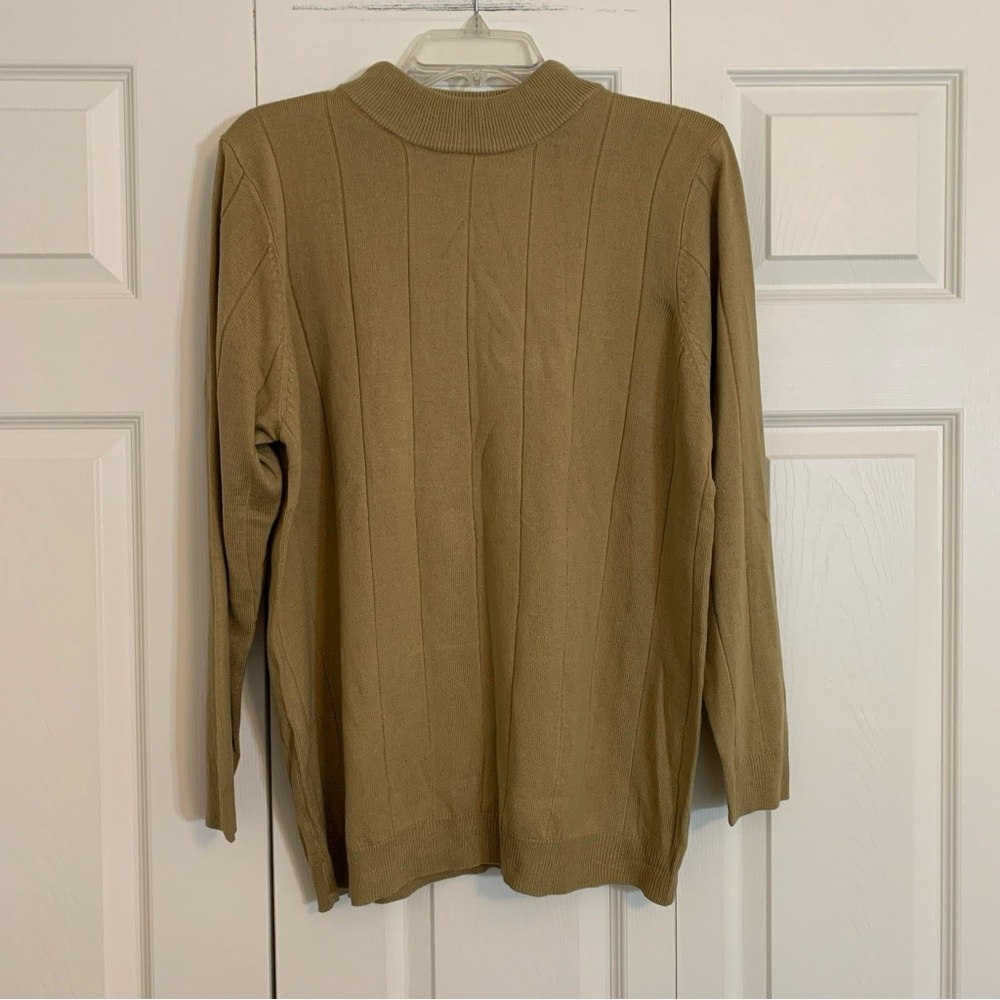 Roaman’s Brand Men’s M Tan Mock Neck Sweater Fall Winter   M1